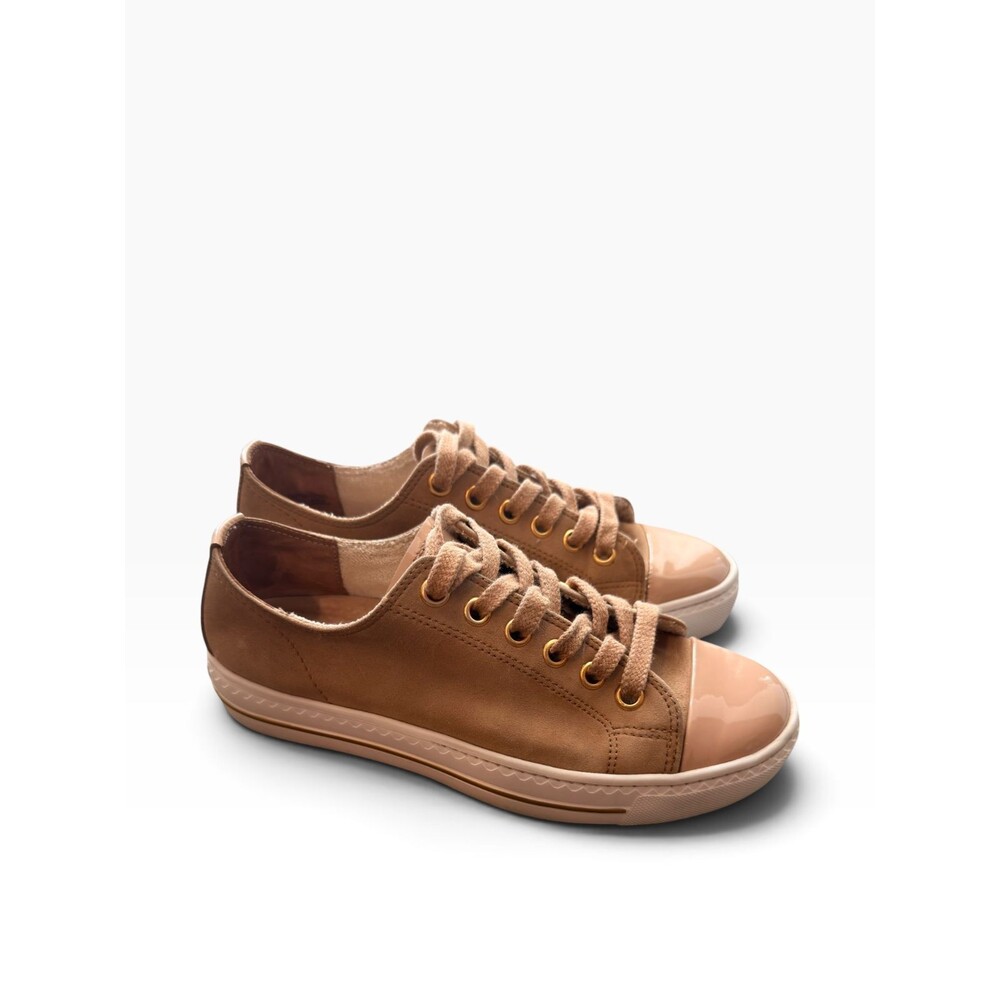 paul green sophie beige suede cap toe lace up luxury sneakers us size 8 uk 5.5 - Picture 2 of 12